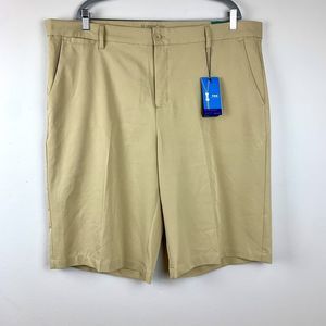 NWT - Lesmart Golf Shorts Men's 44 Tan Dri-Fit Standard Fit Flat Front Chinos